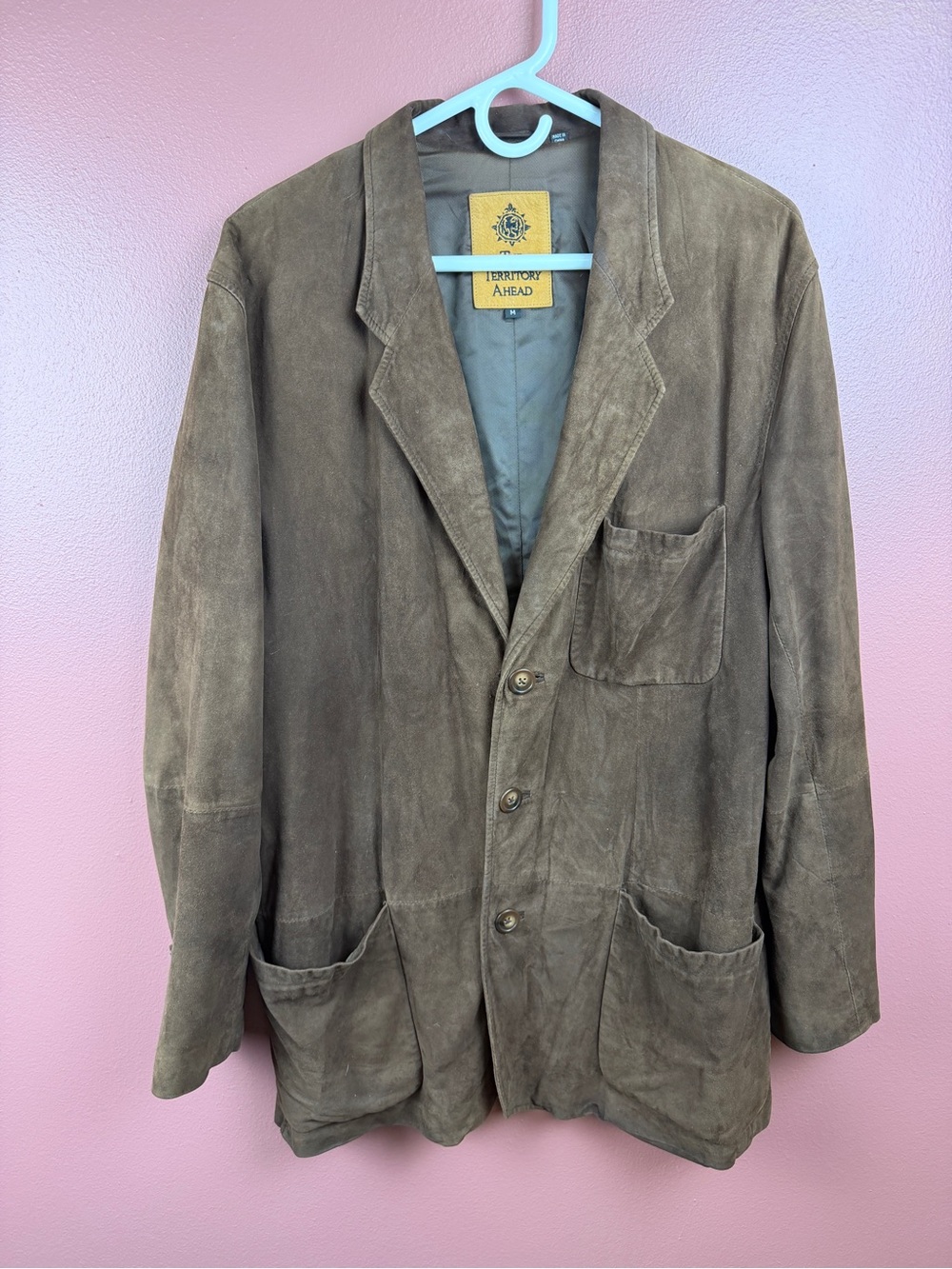Territory Ahead Men’s Coat-rancher Genuine Leather Suede-brown Size Medium